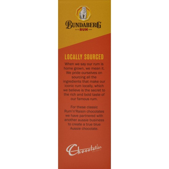 Chocolatier Liqueur Chocolate - Bundaberg Rum ’N’ Raisin Dark Chocolates (110 g)