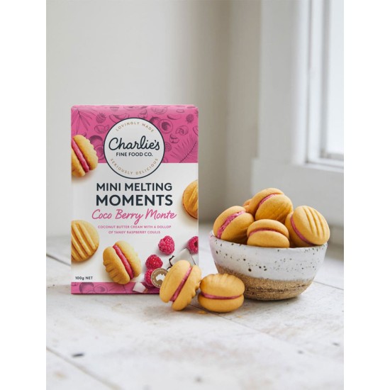 Charlie's Fine Food Co. Mini Melting Moments Biscuits - Coco Berry Monte (100 g)