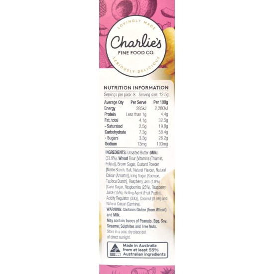 Charlie's Fine Food Co. Mini Melting Moments Biscuits - Coco Berry Monte (100 g)
