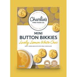 Charlie's Fine Food Co. Lovely Lemon White Choc Mini Button Bikkies (110 g)