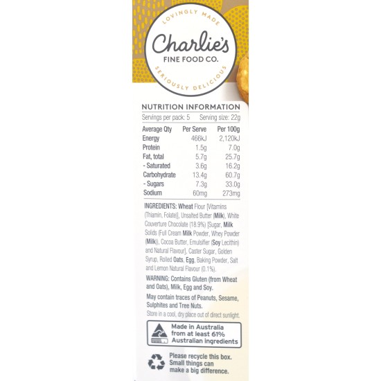 Charlie's Fine Food Co. Lovely Lemon White Choc Mini Button Bikkies (110 g)