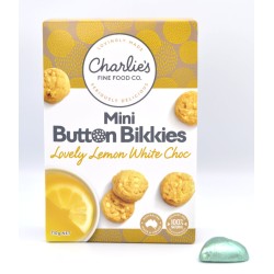 Charlie's Fine Food Co. Lovely Lemon White Choc Mini Button Bikkies (110 g)